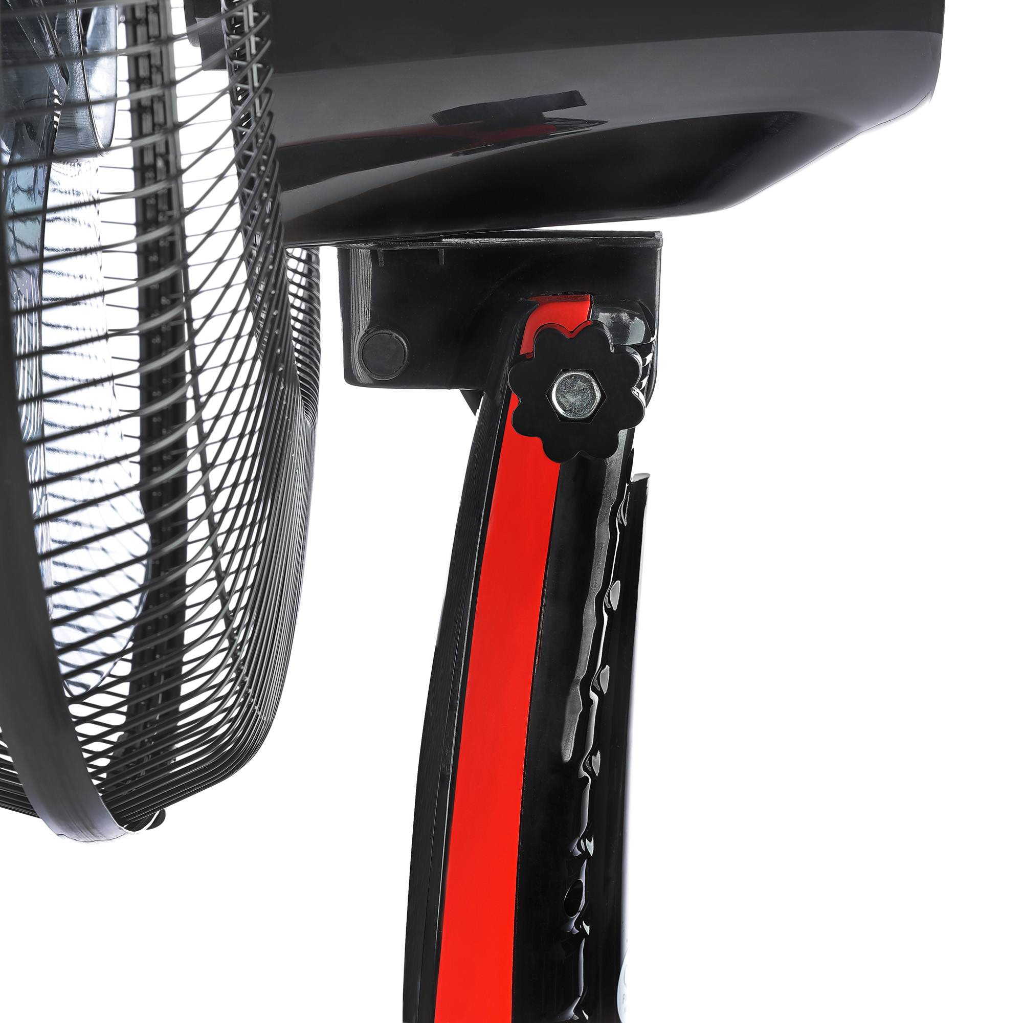 ECHOS Eco-100 Standventilator mit 7.5h / Watt) und Timer | Ventilator Fernbedienung Schwarz (45 Rot