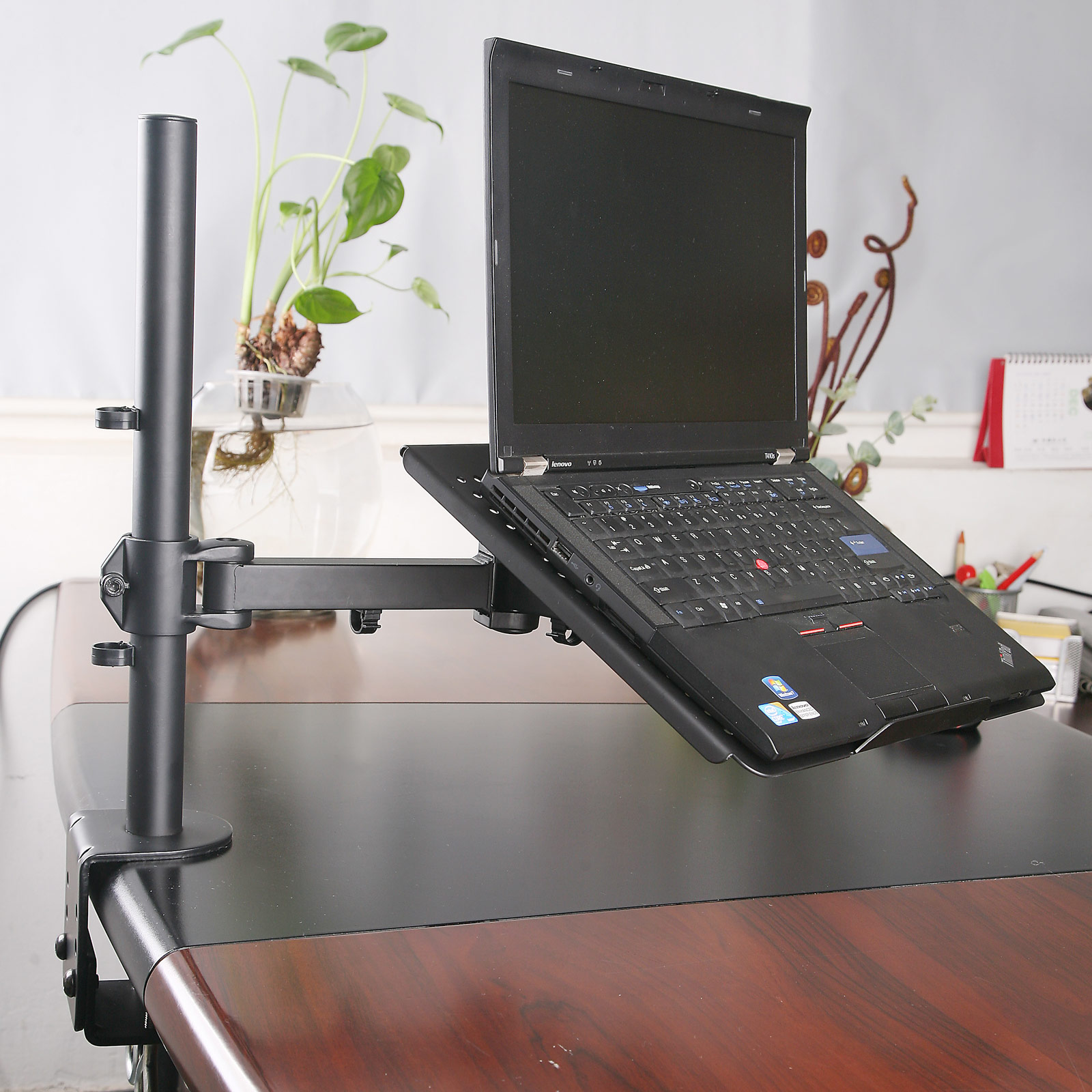 DRALL INSTRUMENTS Universal Tischhalterung Ablage LT10BK schwarz Laptop Tischhalterung Modell: passt neigbar Notebook für Macbook mit
