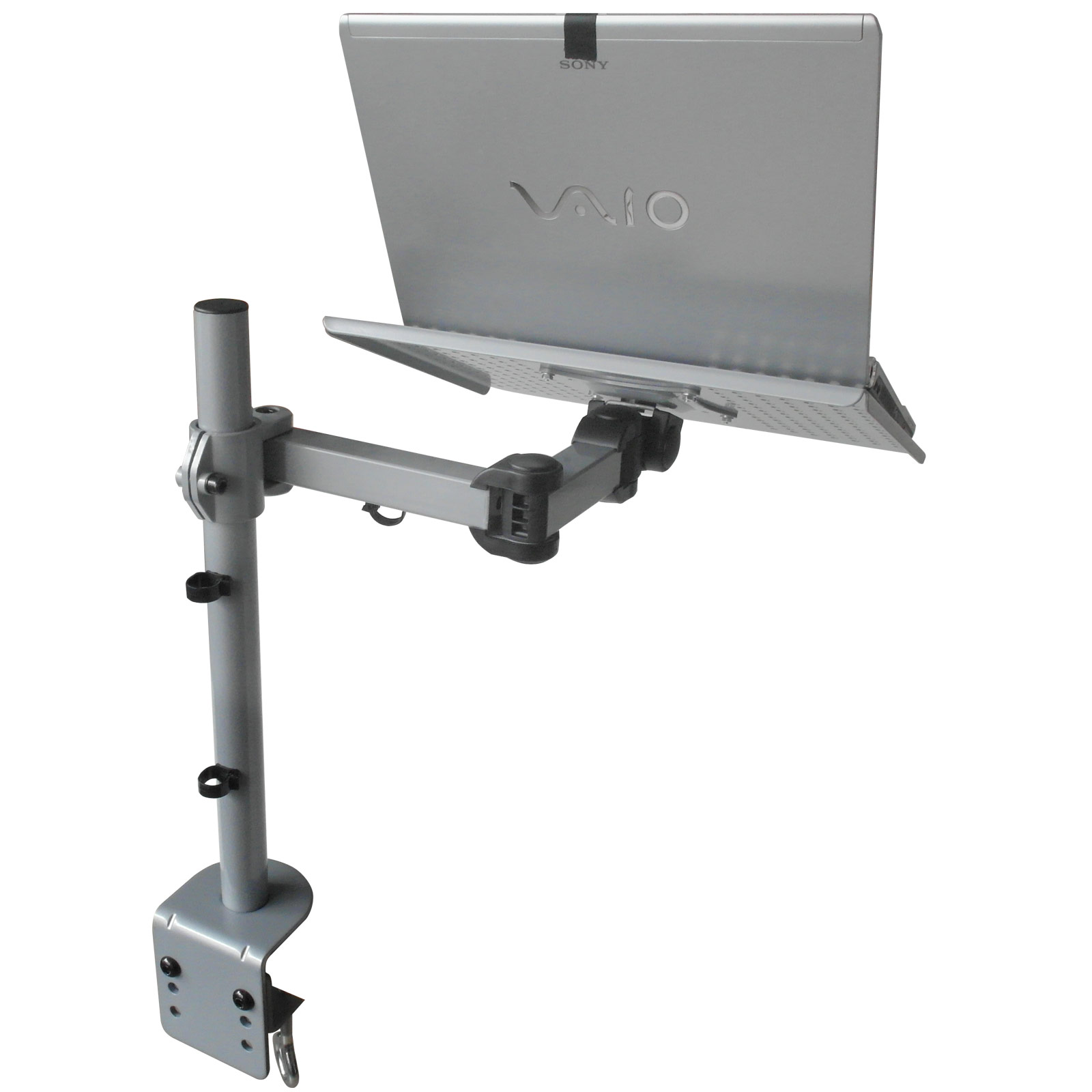 DRALL INSTRUMENTS Laptop-Tisch Halterung mit Tischhalterung Macbook LT10S - Modell: Notebook passt für Adapterplatte silber Ständer 