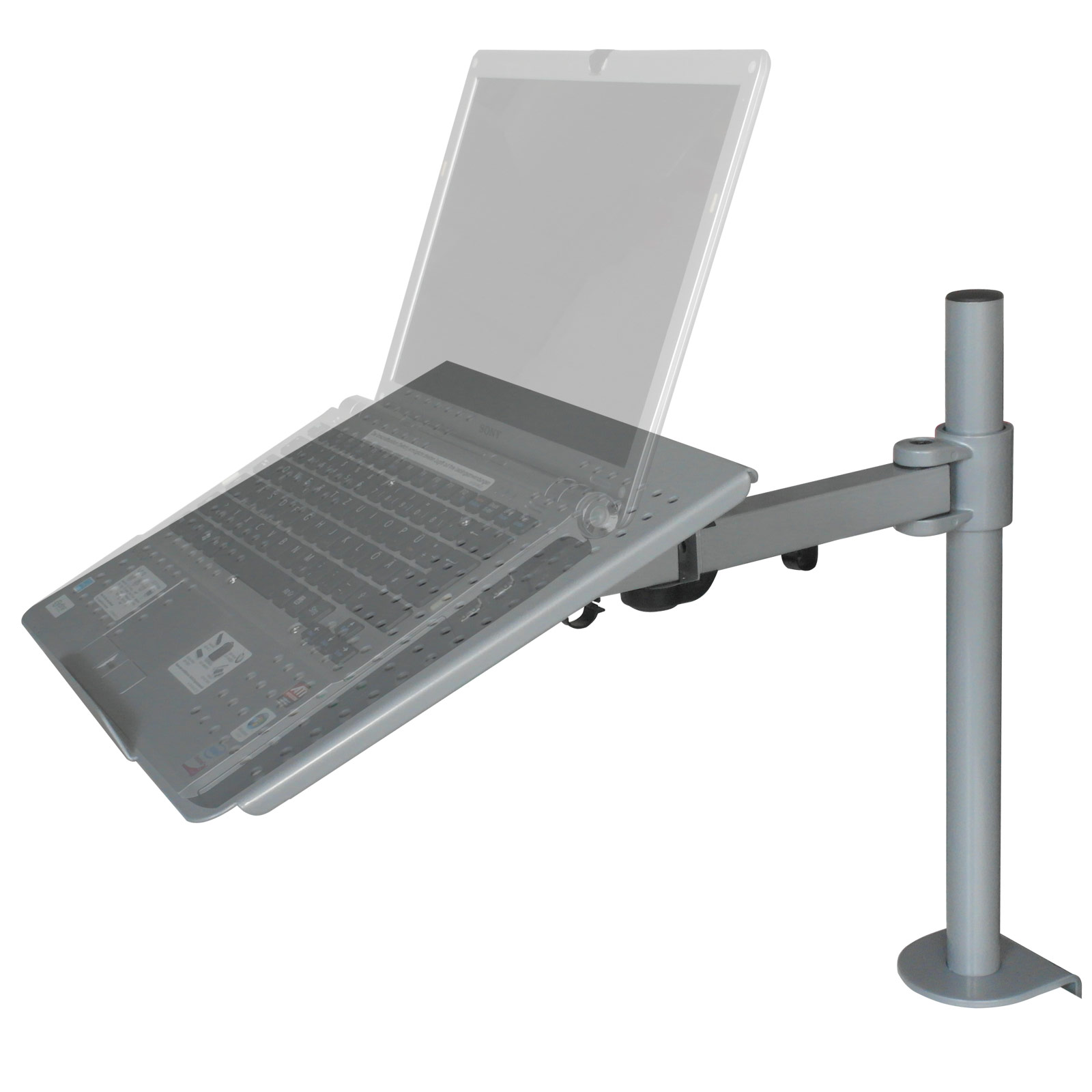 Laptop-Tisch - Macbook mit LT10S Tischhalterung passt für silber Ständer Modell: - INSTRUMENTS Halterung Adapterplatte DRALL Notebook