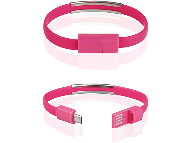 COFI Micro USB Stylisch Armband Datenkabel, Ladekabel, Rosa