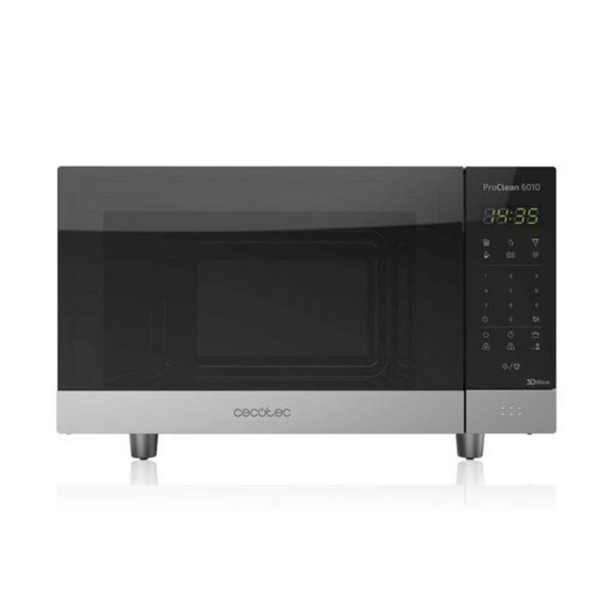 Microondas - Cecotec ProClean 6010, 800W, 8 programas, 23L, Espejo Negro