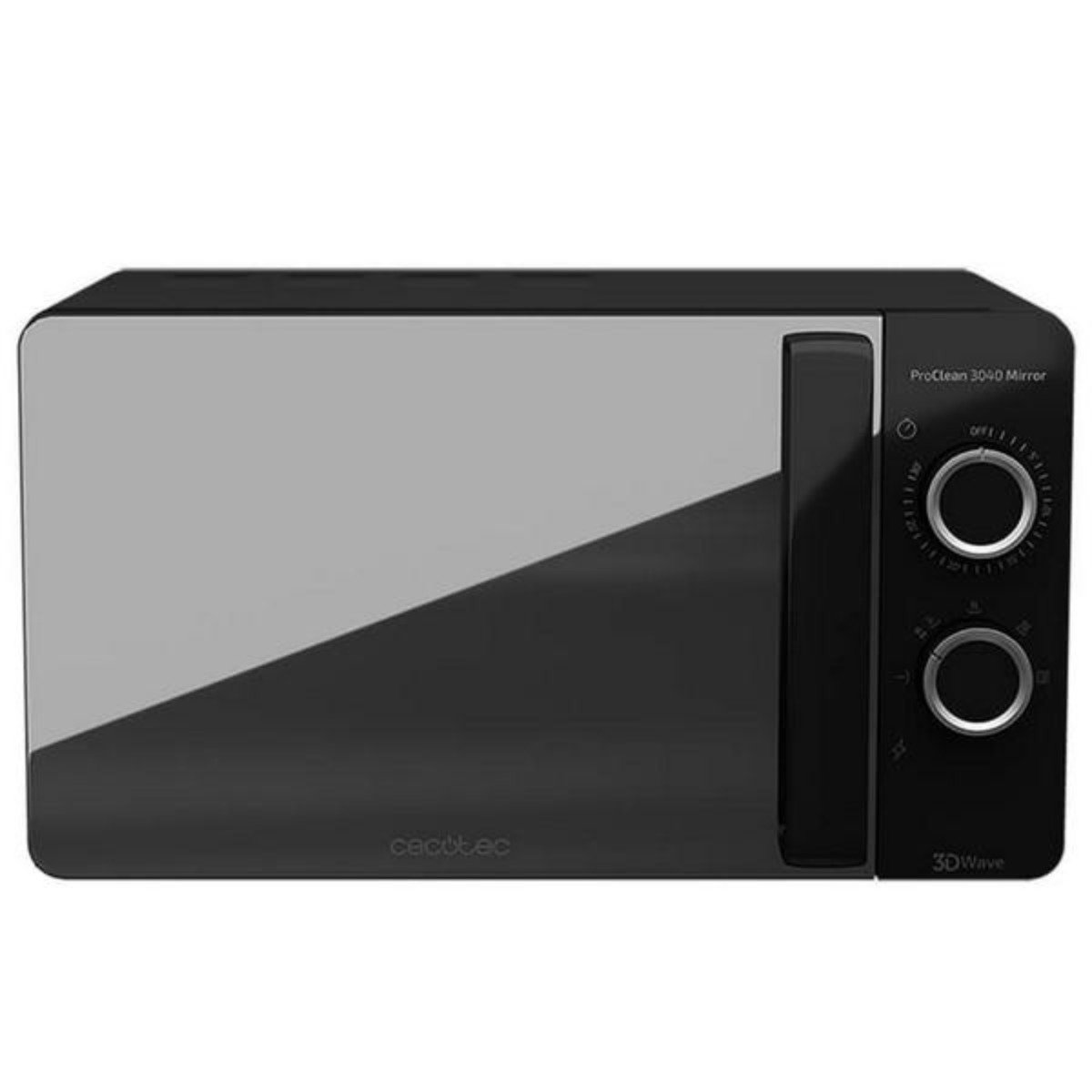 Microondas libre instalación - ProClean 3040 Mirror CECOTEC, 700 W, 3 potencia, 1 l, Black