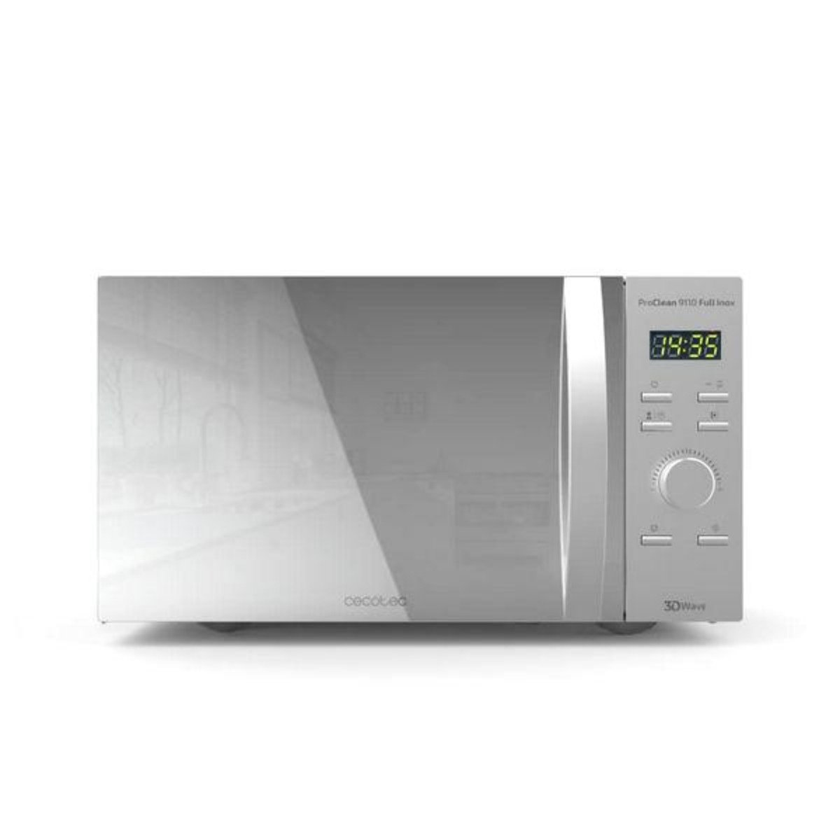 Microondas libre instalación - ProClean 9110 Full Inox CECOTEC, 1000 W, 3 potencia, 1 l, Silver