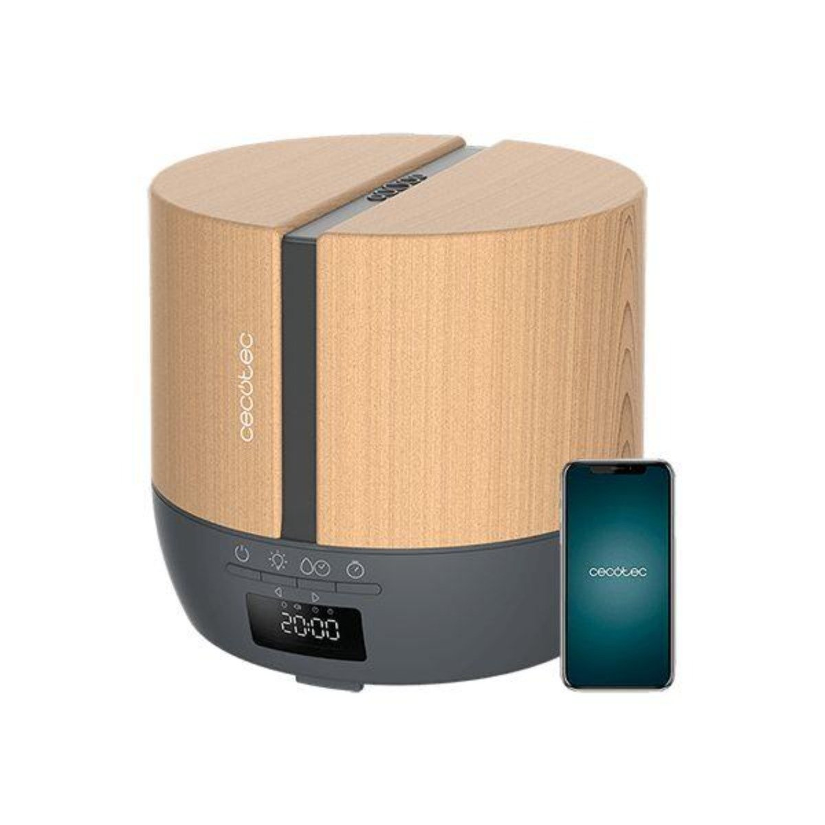 Humidificador - 5648 CECOTEC, 500 ml, 30 m²m², Madera / Gris