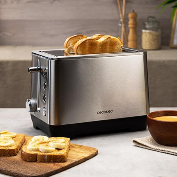CECOTEC BigToast Double Toaster (1000 Watt, 2) Grau Schlitze