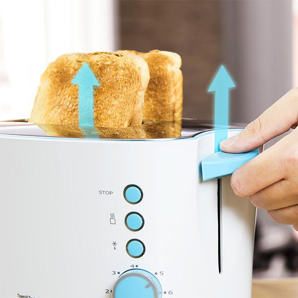 Watt, CECOTEC Schlitze: 2S Toaster 2) 3027 (850 Weiß Taste