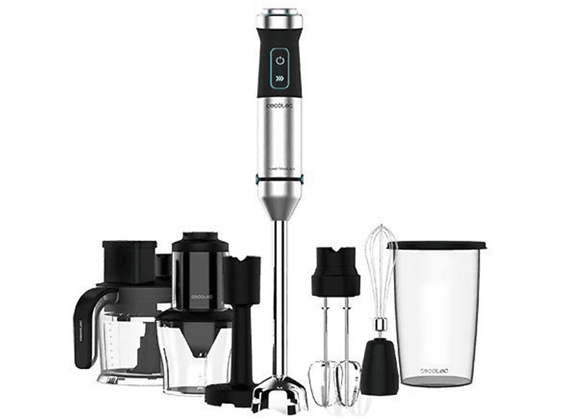 Batidora de mano  Cecotec Katana 15 Jar G, 1500 W, 21 velocidades, Turbo,  Vaso de 800ml, Brazo XL, Grey