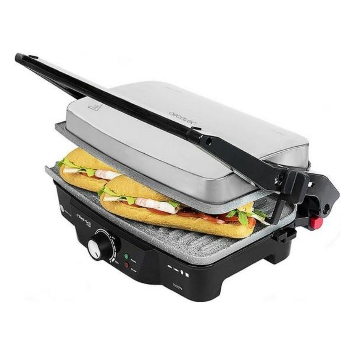 Planchas de asar - Parrilla Eléctrica Rock'nGrill 1500 CECOTEC, 1500 W, 40 cm, plata