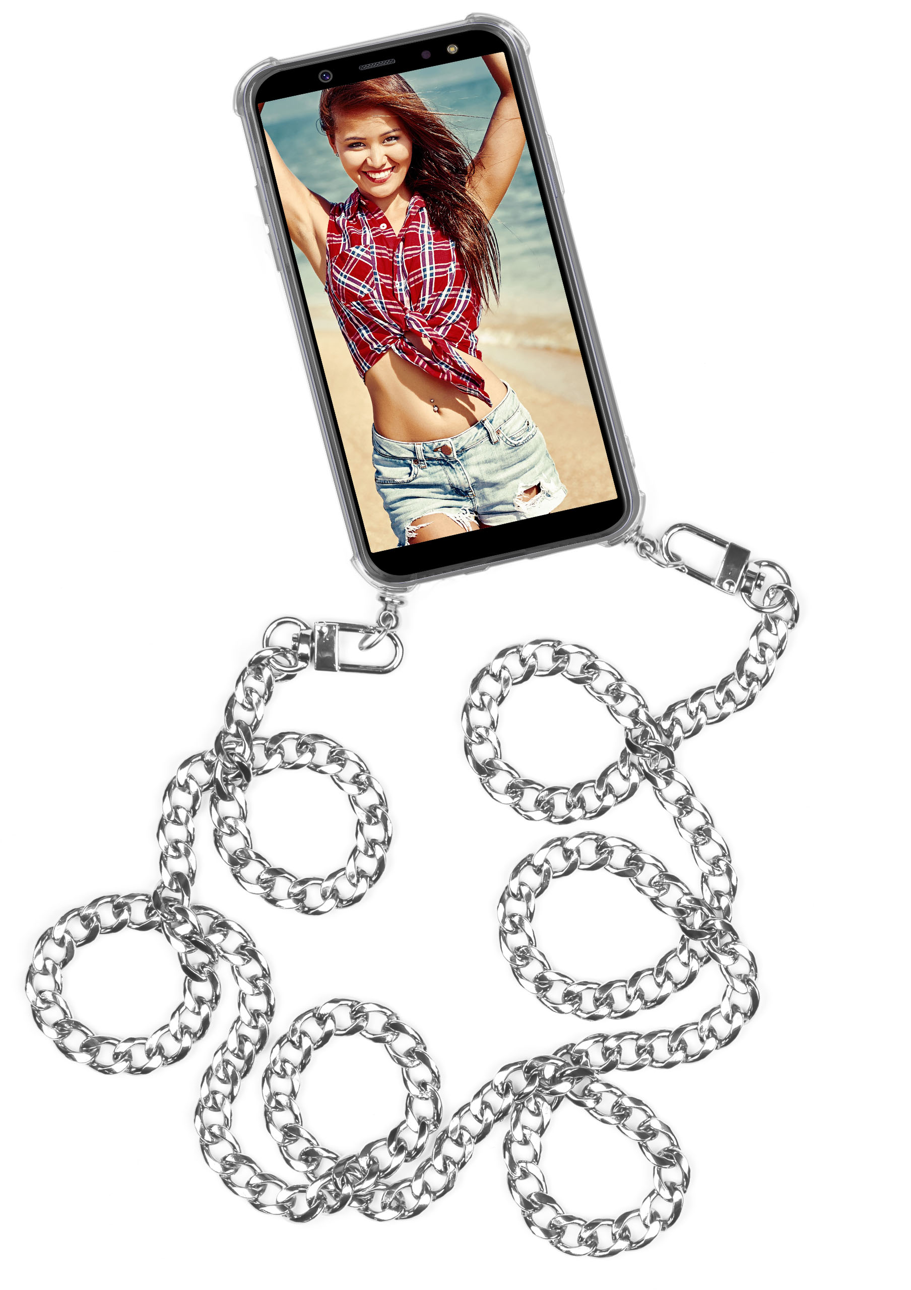 ONEFLOW Twist Case mit Kette, Backcover, Samsung, Galaxy A7 (2018