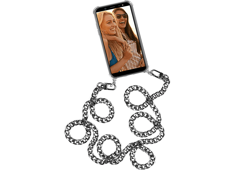 ONEFLOW Twist Case mit Kette, Backcover, Samsung, Galaxy A41, Silber