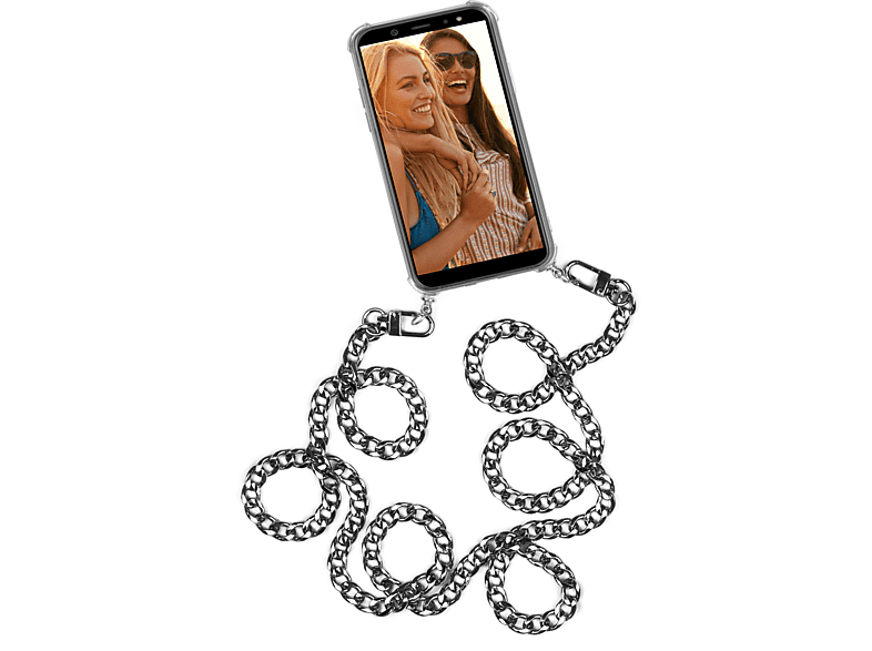 ONEFLOW Twist Case mit Kette, Backcover, Samsung, Galaxy M31, Silber