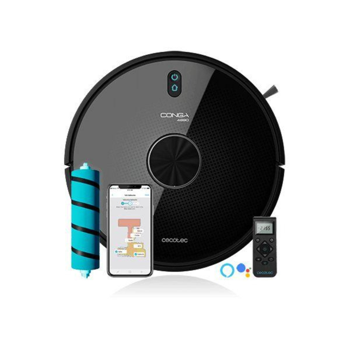 Robot aspirador Conga 4690 Ultra - CECOTEC, 70 W)}, 570 lL, 300 min, Negro