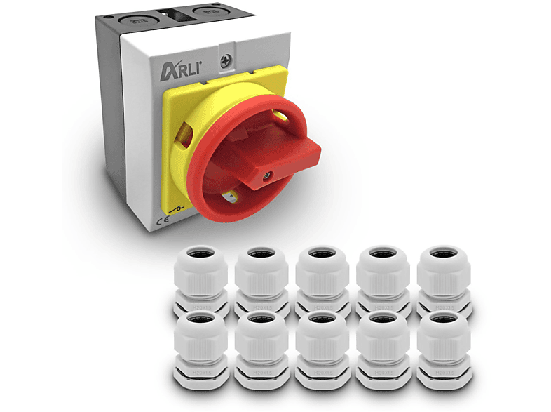 ARLI 2x 16A 4-polig Hauptschalter Kunststoffgehäuse mit 4P16A-G