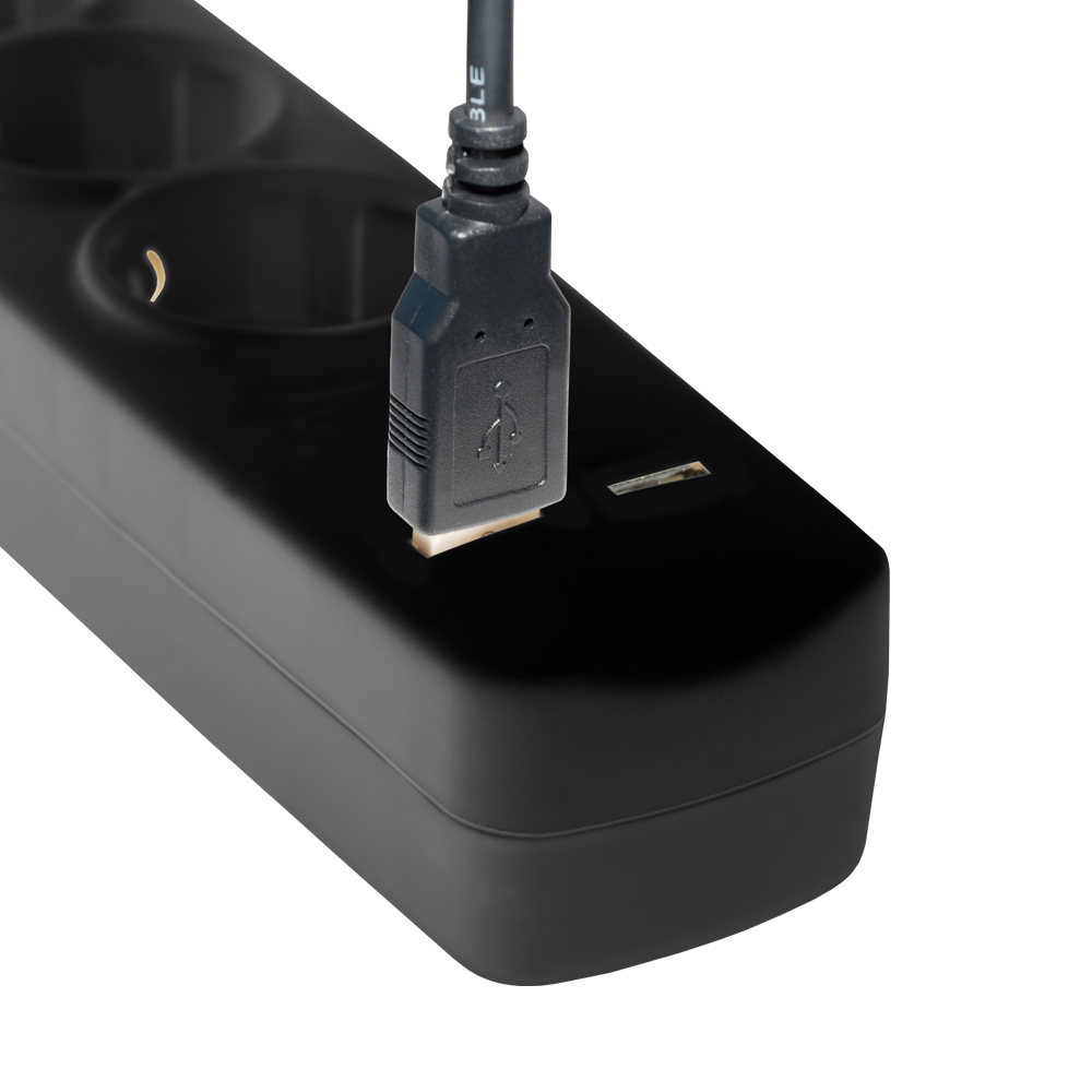 3m USB 5-fach 2 ARLI mit Steckdosenleiste