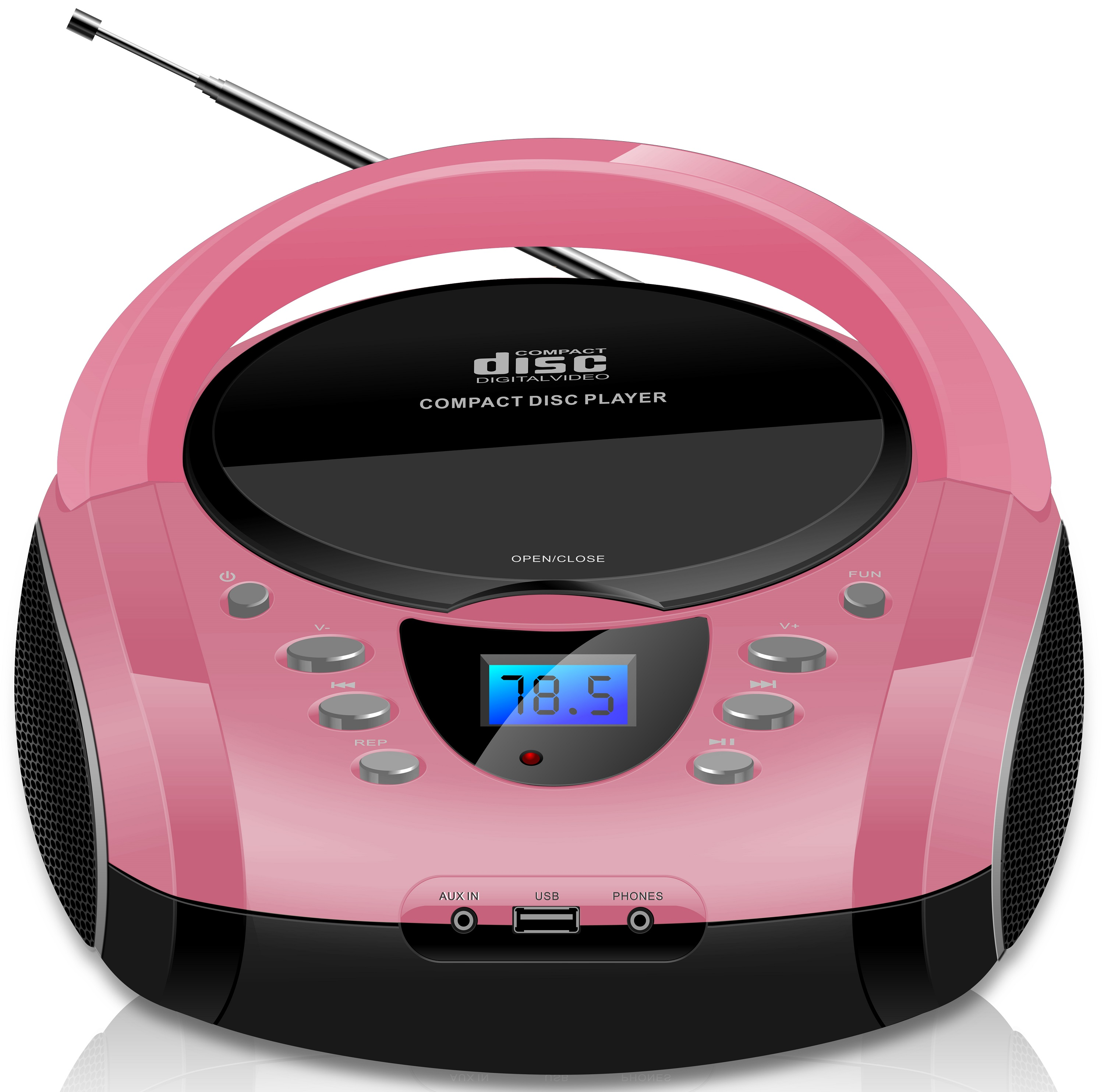 CYBERLUX CL-720 Tragbarer CD-Player Pretty Player CD Pink Kitty | | | Boombox | FM USB Radio | CD/CD-R