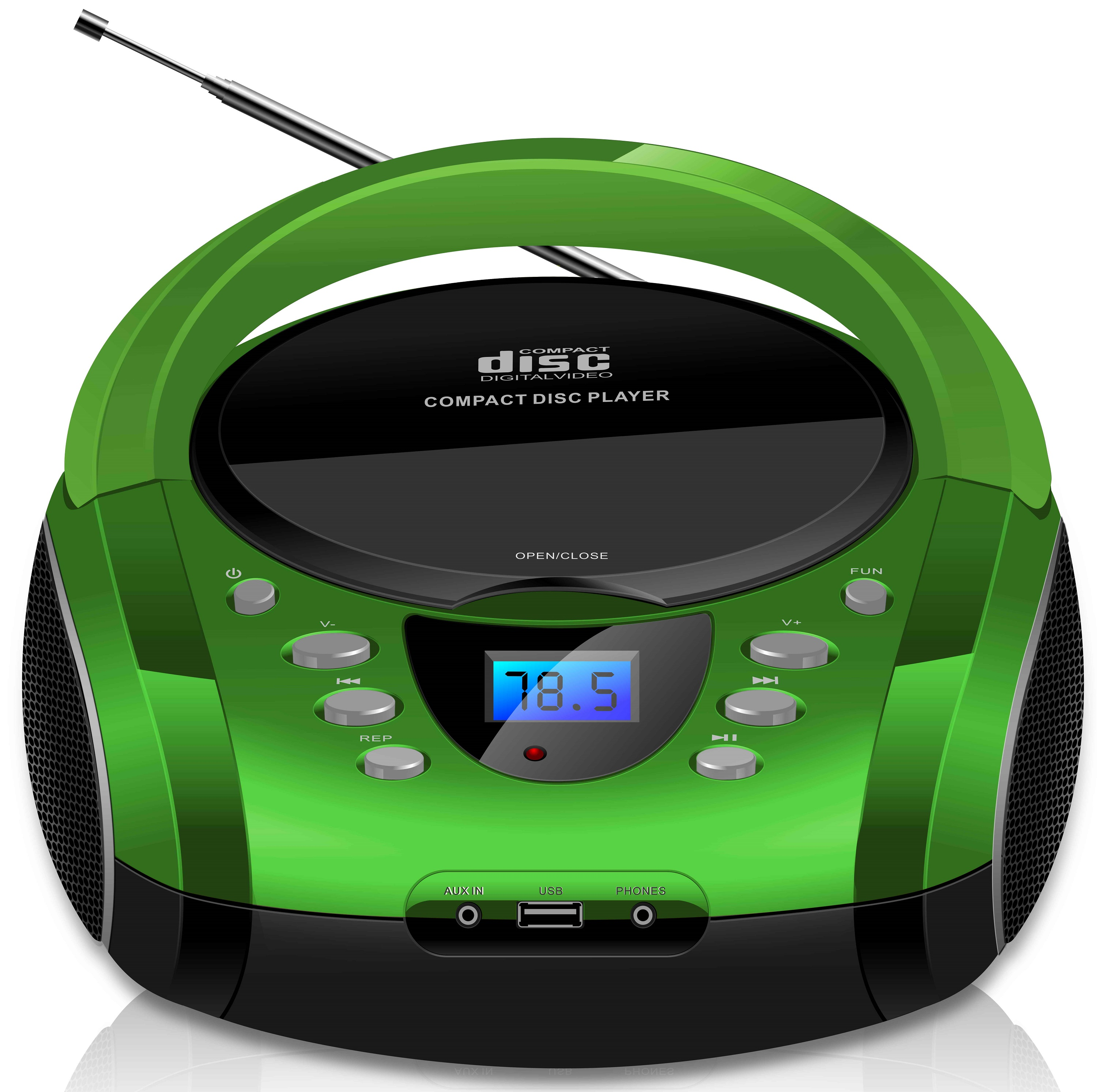 Gelielim CD speler Boombox, draagbare cd-speler met Bluetooth, AM FM-radio, cd-spelers voor thuis met USB, SD, MMC Drive, LCD-display, hoofdtelefoonaansluiting, AC/DC aangedreven, cadeaus voor ouders