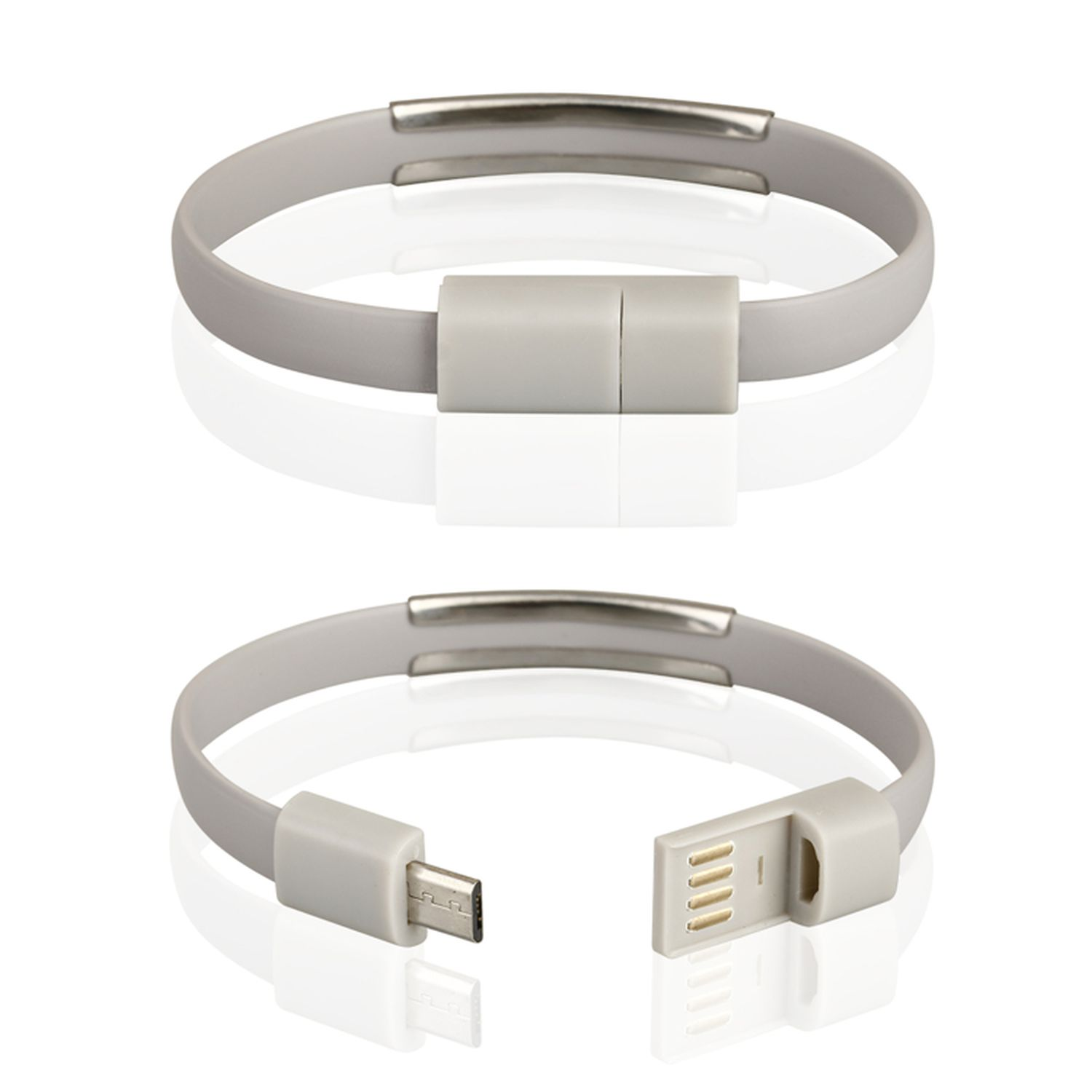 COFI Micro USB Stylisch Grau Ladekabel, Datenkabel, Armband
