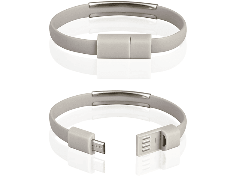 COFI Micro USB Stylisch Armband Datenkabel, Ladekabel, Grau