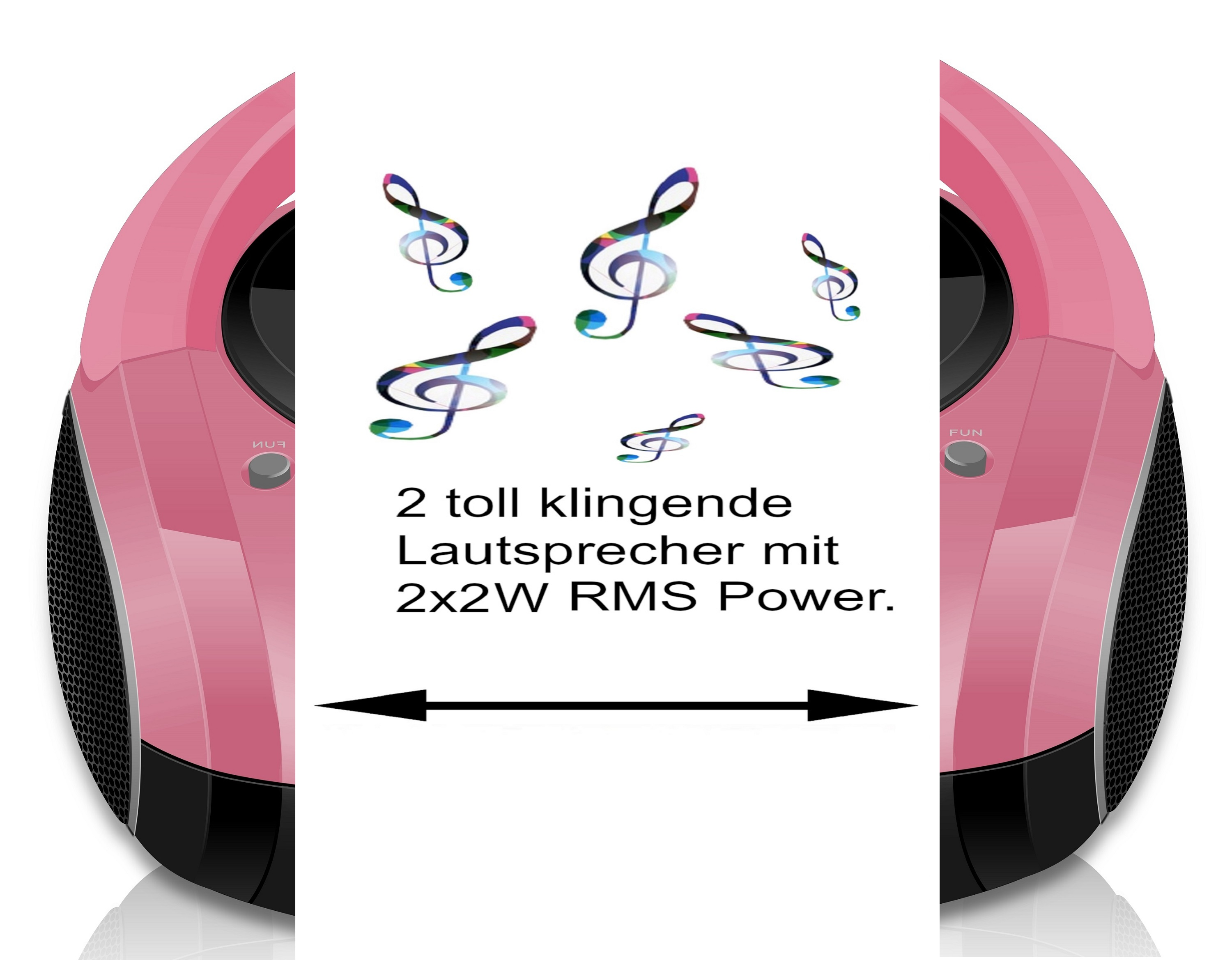 Kitty | CD-Player USB Tragbarer CD/CD-R Pretty | CD | | Player Pink Boombox FM Radio CL-720 CYBERLUX |