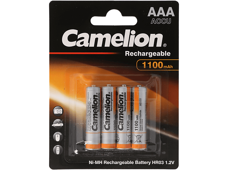 Batterie, 1.1 NiMH NiMH, Akku 1.2 Micro Volt, 1100mAh NiMH Blister) AAA Ah (4er CAMELION