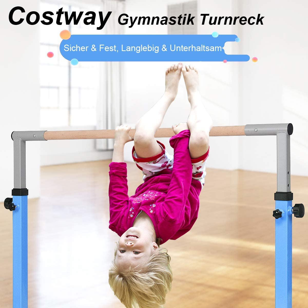 COSTWAY Gymnastik Reckanlage, Turnreck Blau