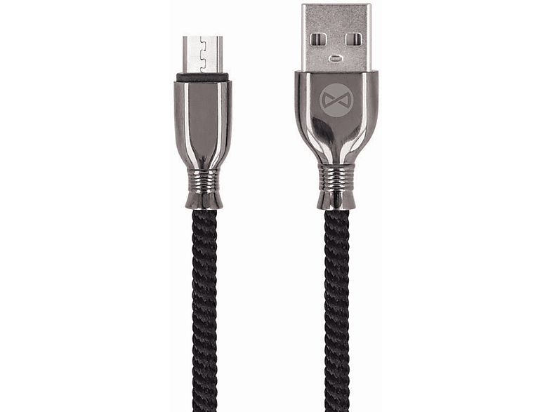 FOREVER Tornado 3A Micro USB Anti Bruch geflochten Datenkabel, Ladekabel, Schwarz | Handy Kabel & Adapter