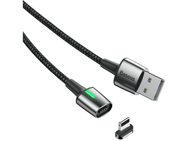BASEUS Datenkabel, Micro 2.4A 1m ZINK Magnetic Ladekabel, Schwarz USB