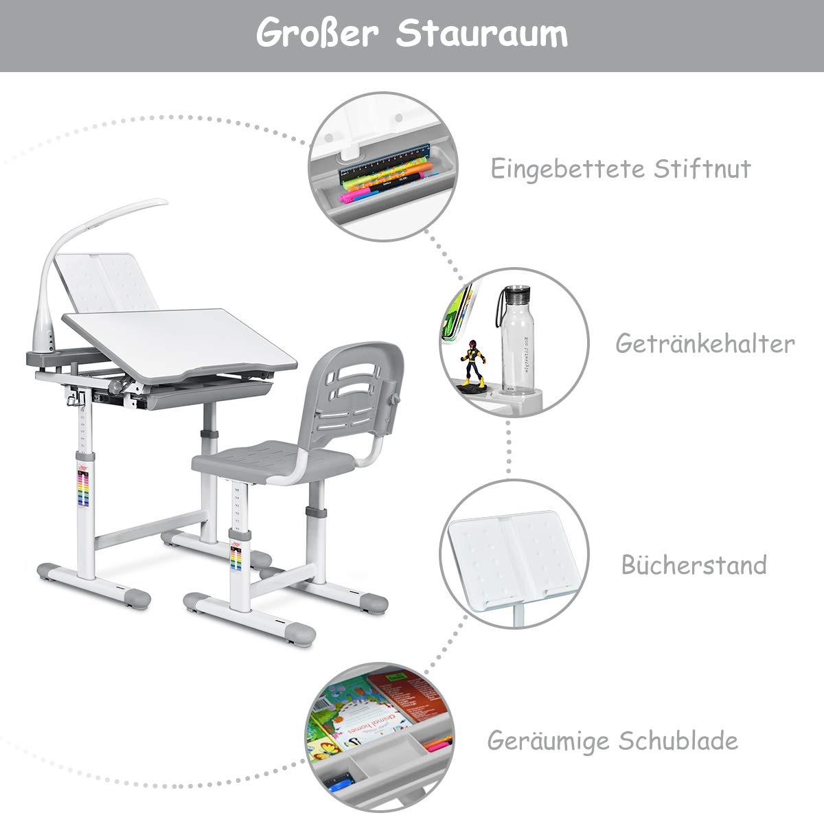 COSTWAY Schülerschreibtisch Kindermöbel