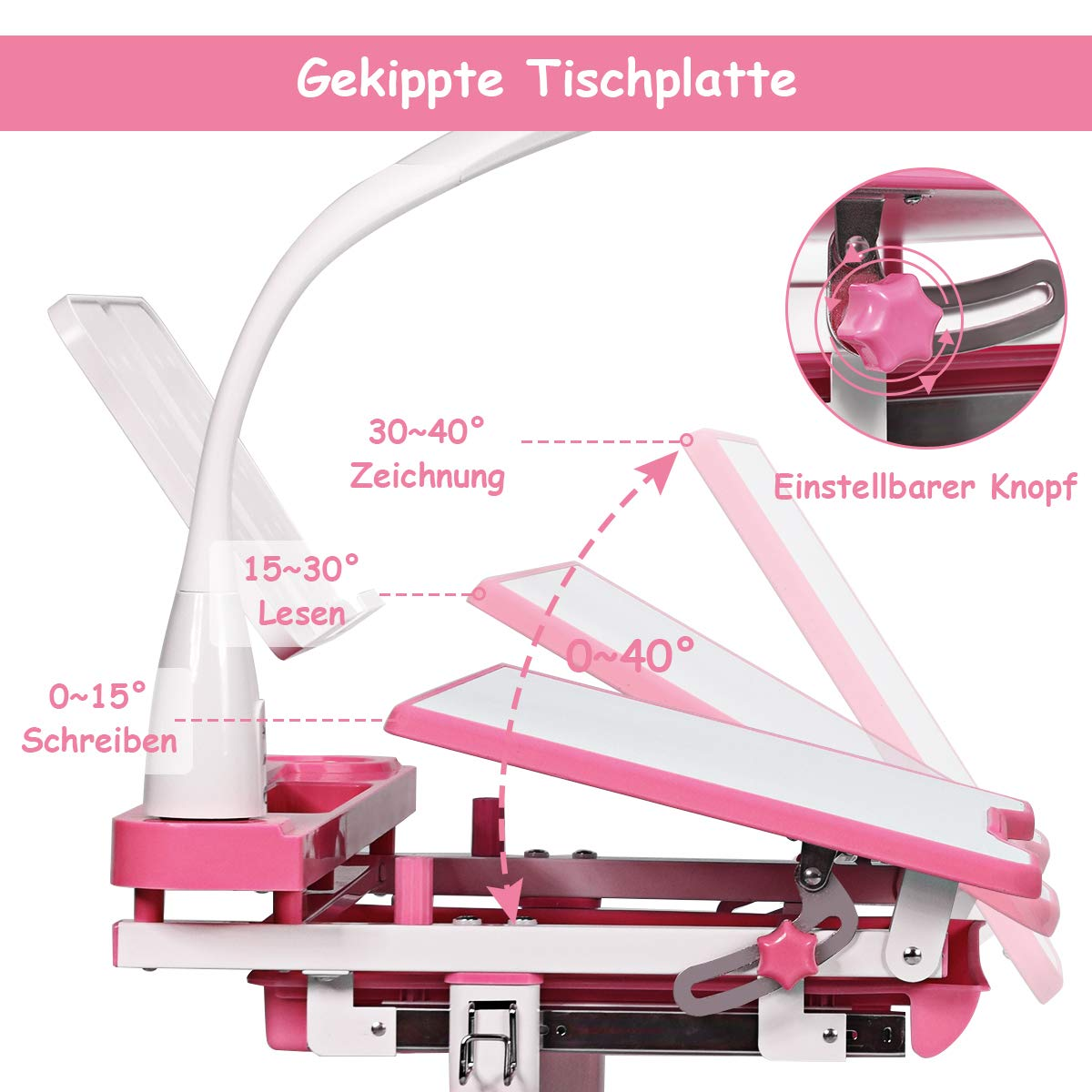 COSTWAY Schülerschreibtisch Kindermöbel