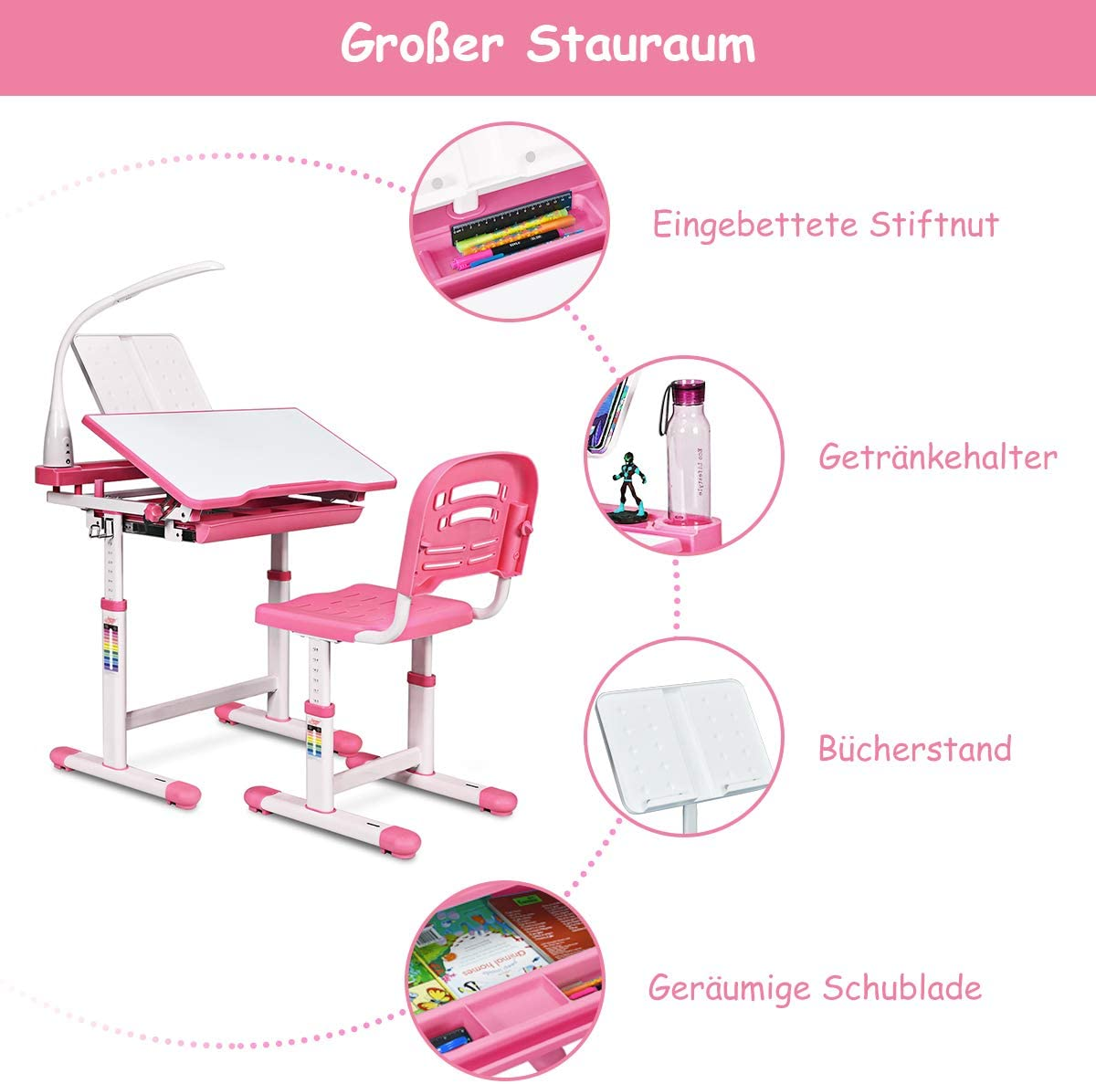 Schülerschreibtisch COSTWAY Kindermöbel