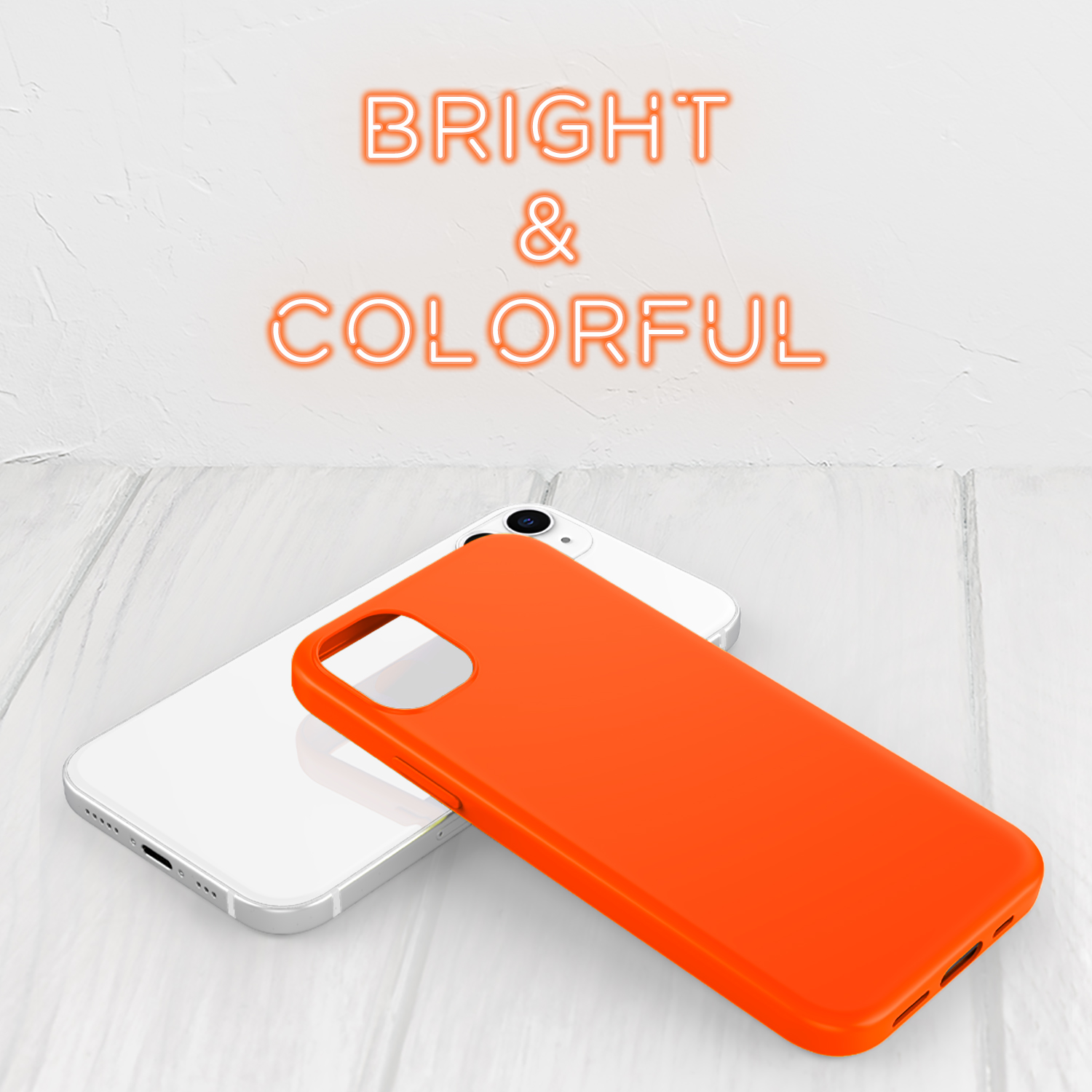 Backcover, Apple, Orange Pro, NALIA Neon Silikon iPhone 12 iPhone Hülle, 12