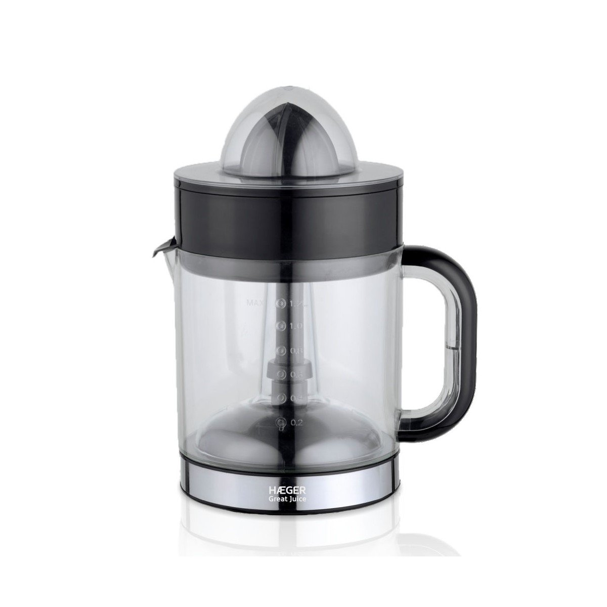 Exprimidor - GREAT JUICE HAEGER, 1,2 l, 40 W, Negro