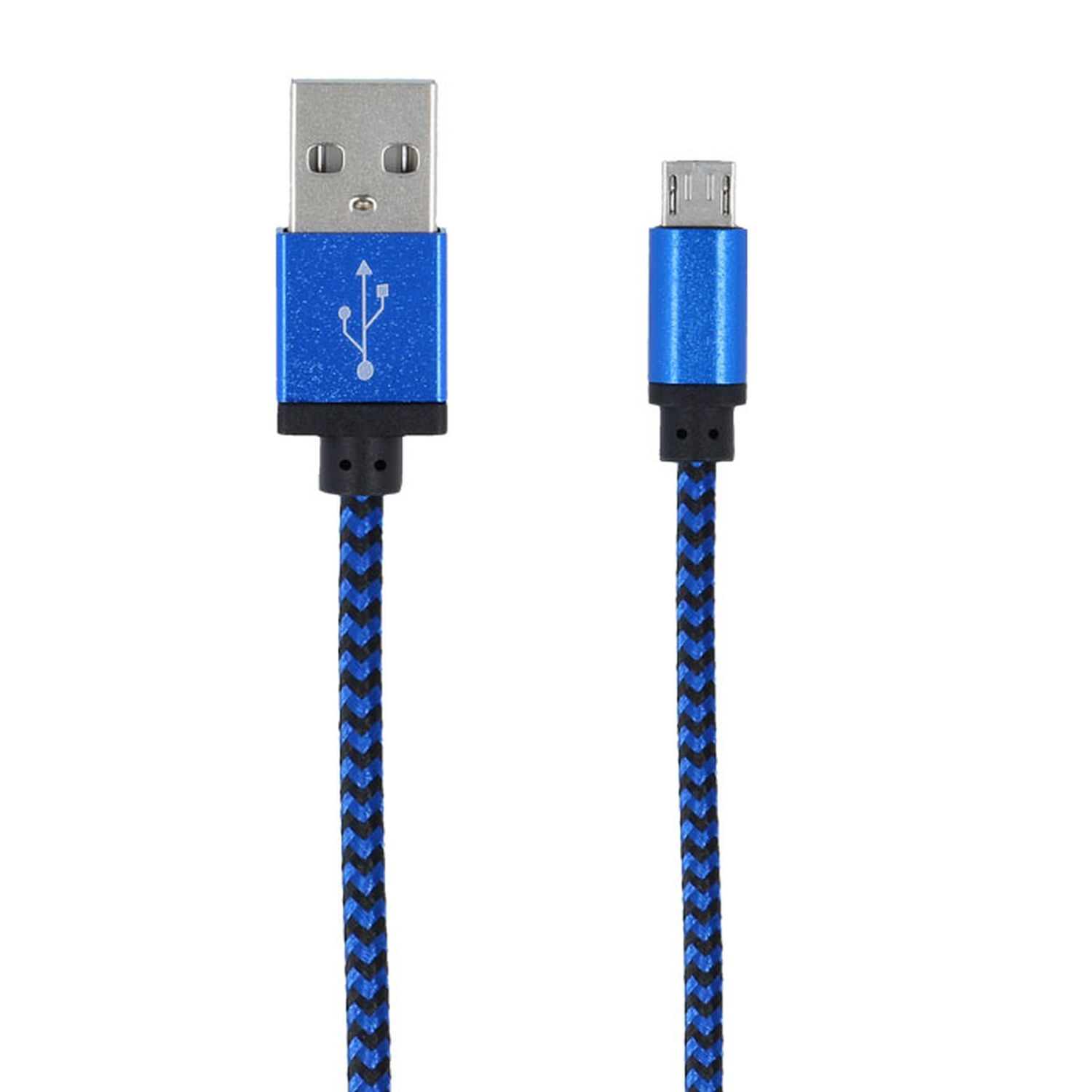 Blau FOREVER Ladekabel, 1 USB Datenkabel, geflochtenes m, Micro