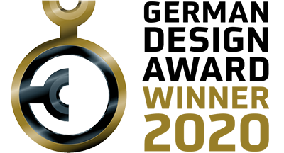 Insignia de ganador dorado con texto 'WINNER 2020' sobre fondo negro.