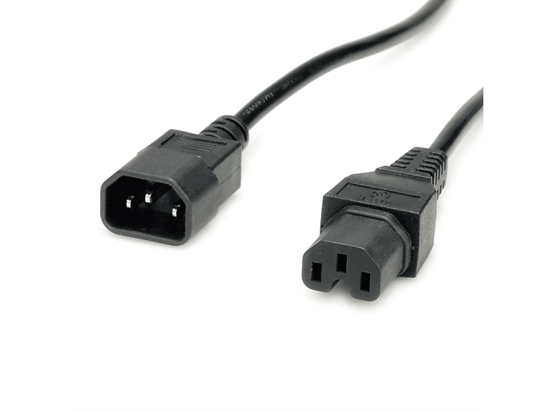 VALUE C15 IEC320/C14 m Netzkabel 3 Buchse, - Stecker Anschlusskabel,