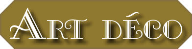 Texto Art Deco sobre un fondo dorado. El texto es blanco, con una sombra paralela.