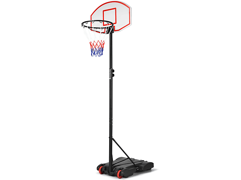 COSTWAY Basketballkorb Schwarz Basketballanlage, rot und