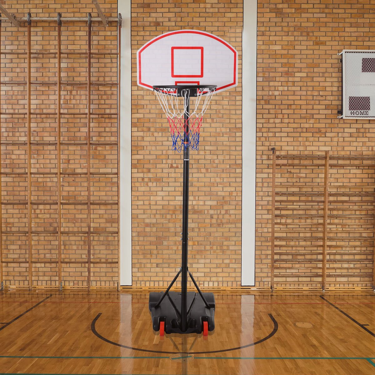 Basketballanlage, COSTWAY Basketballkorb Schwarz rot und