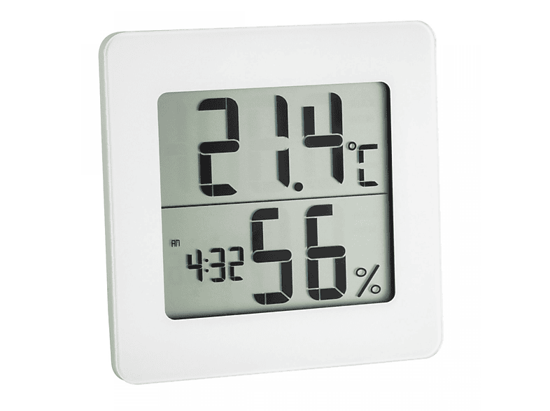 Tfa Dostmann Digitales Thermo Hygrometer Mit Uhr Hygrometer Wei