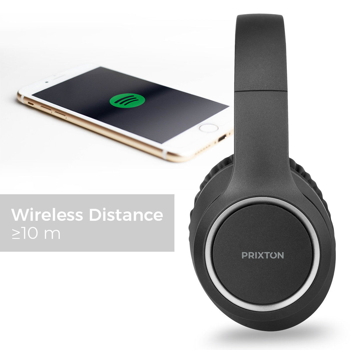 PRIXTON Live Pro Headset Bluetooth ANC, Over-ear Black Kopfhörer