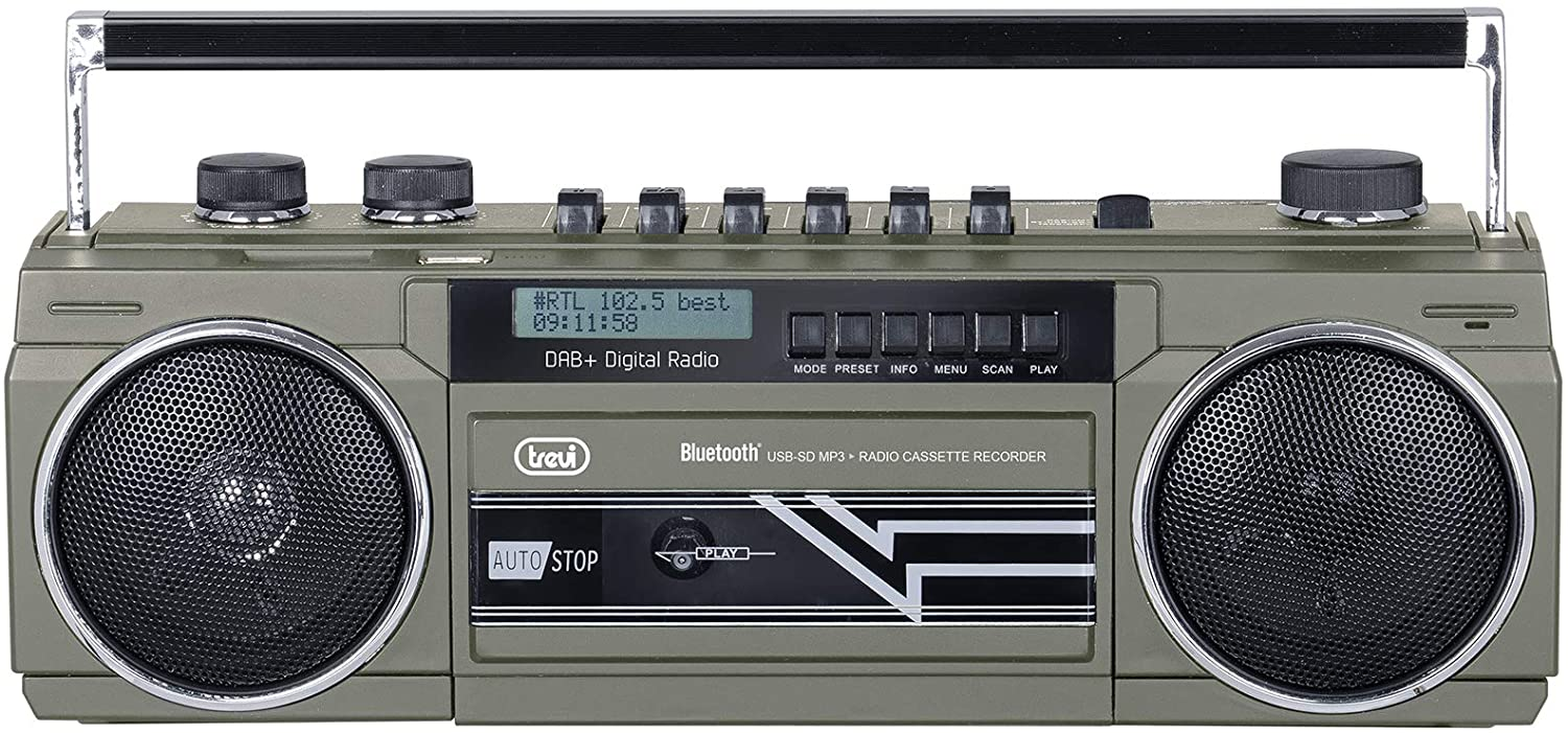 TREVI Radio, Radiorekorder DAB, Grau Tragbarer