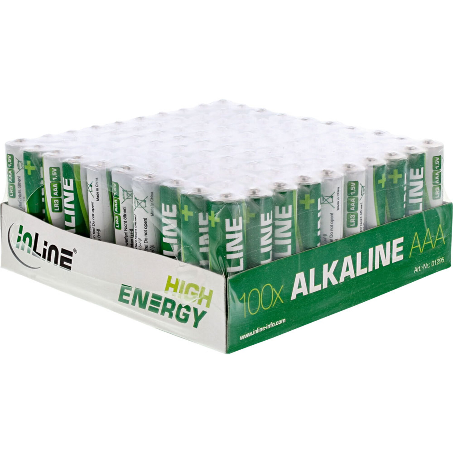 Batterie, Batterien 100er Micro High (AAA), Alkaline InLine® INLINE Energy Batterien Strom Pack