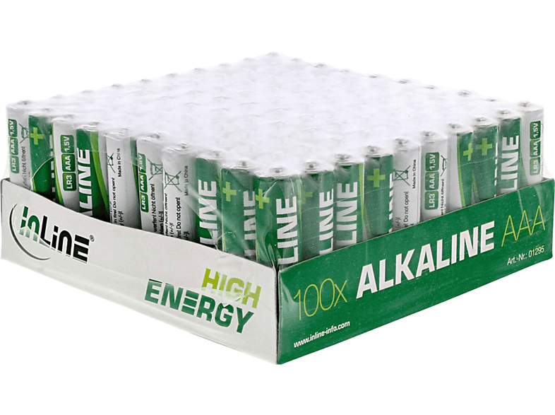 (AAA), 100er Pack Energy Batterien Micro INLINE Batterien Batterie, InLine® Alkaline High Strom