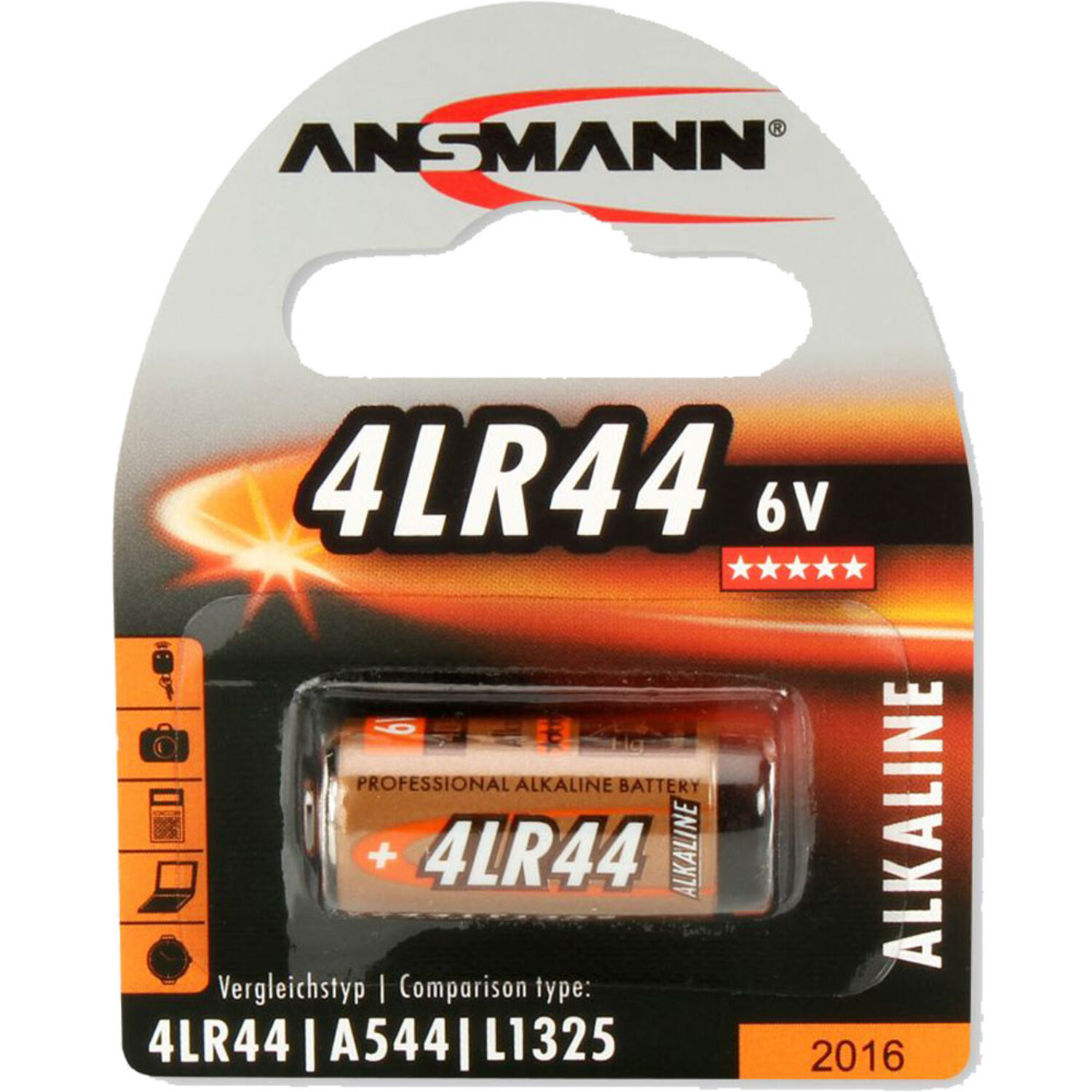 Stück / Batterie Alkaline ANSMANN 1 Alkaline, 1510-0009 Licht ANSMANN / Batterien Energie Volt Strom Batterien, 6 4LR44 6V