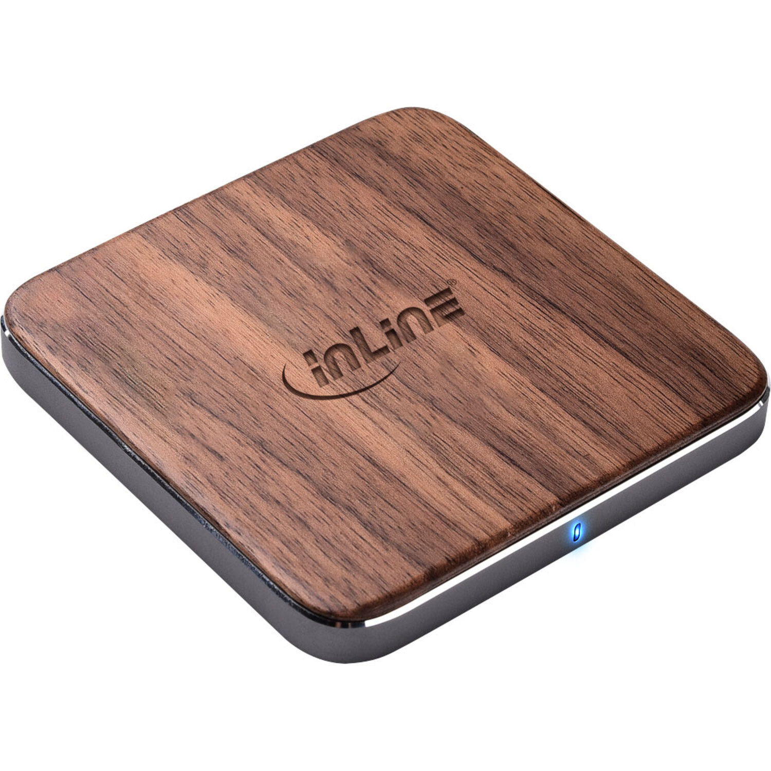 / woodcharge, walnuss Smartphone wireless InLine® charger, / Qi Qi Ladegeräte fast kabellos InLine, INLINE