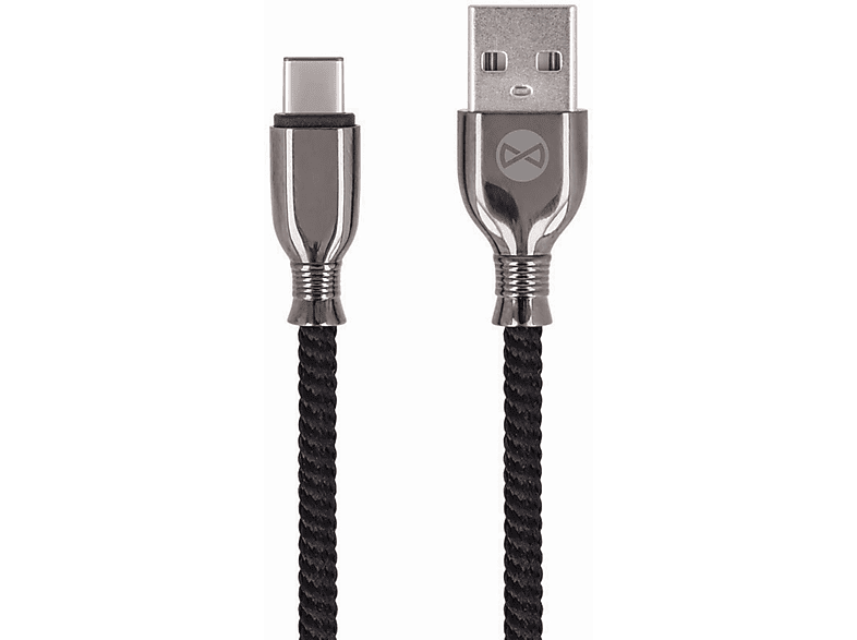 FOREVER Tornado 3A USB Typ Anti Ladekabel, 1 m, Schwarz C Bruch Datenkabel, geflochtenes