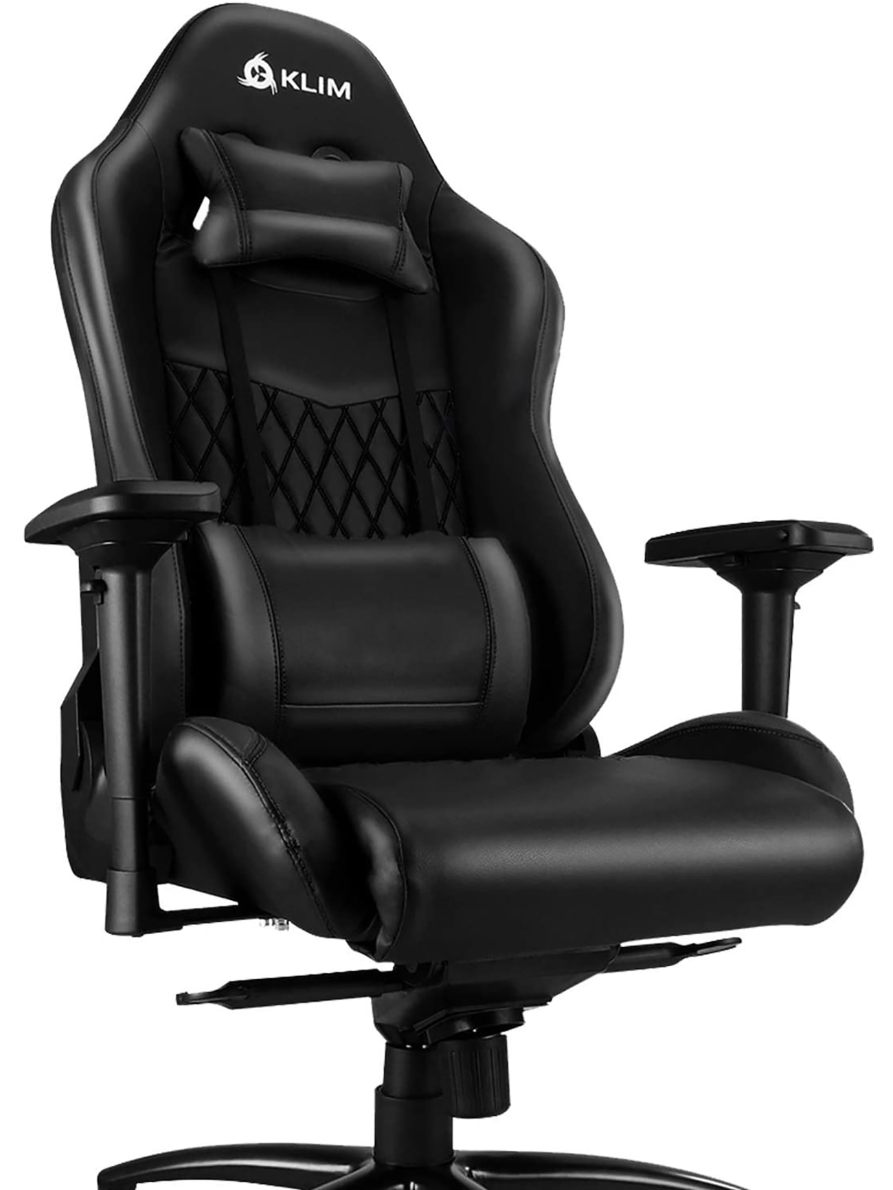 Schwarzer Gaming-Stuhl mit dem Markennamen KLIM.