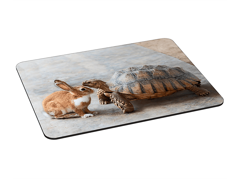 PEDEA Mauspad Design Rabbit & Turtle, Gr. XL Mauspad (26 cm x 35 cm)
