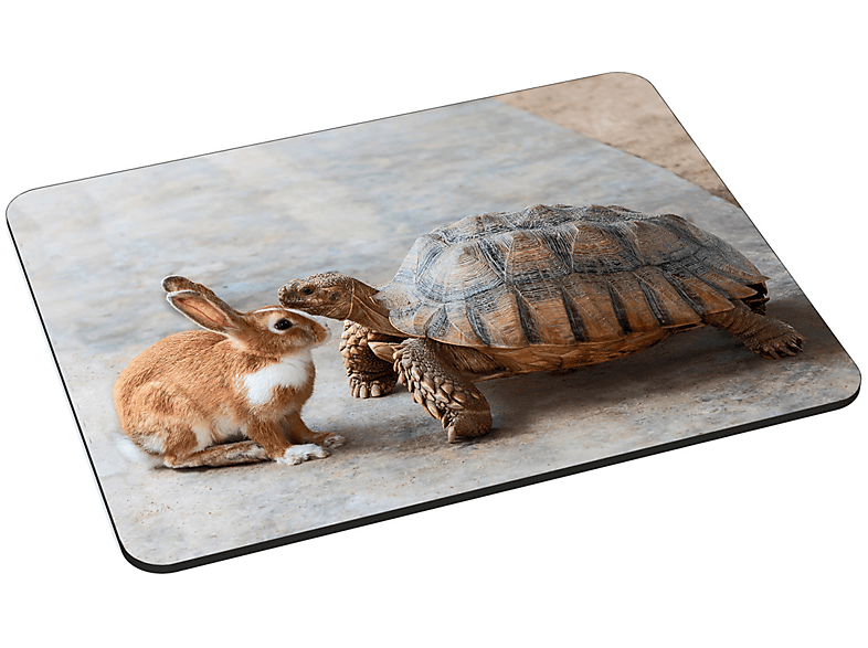 PEDEA Mauspad Design Rabbit & Turtle, Gr. L Mauspad (18 cm x 22 cm)